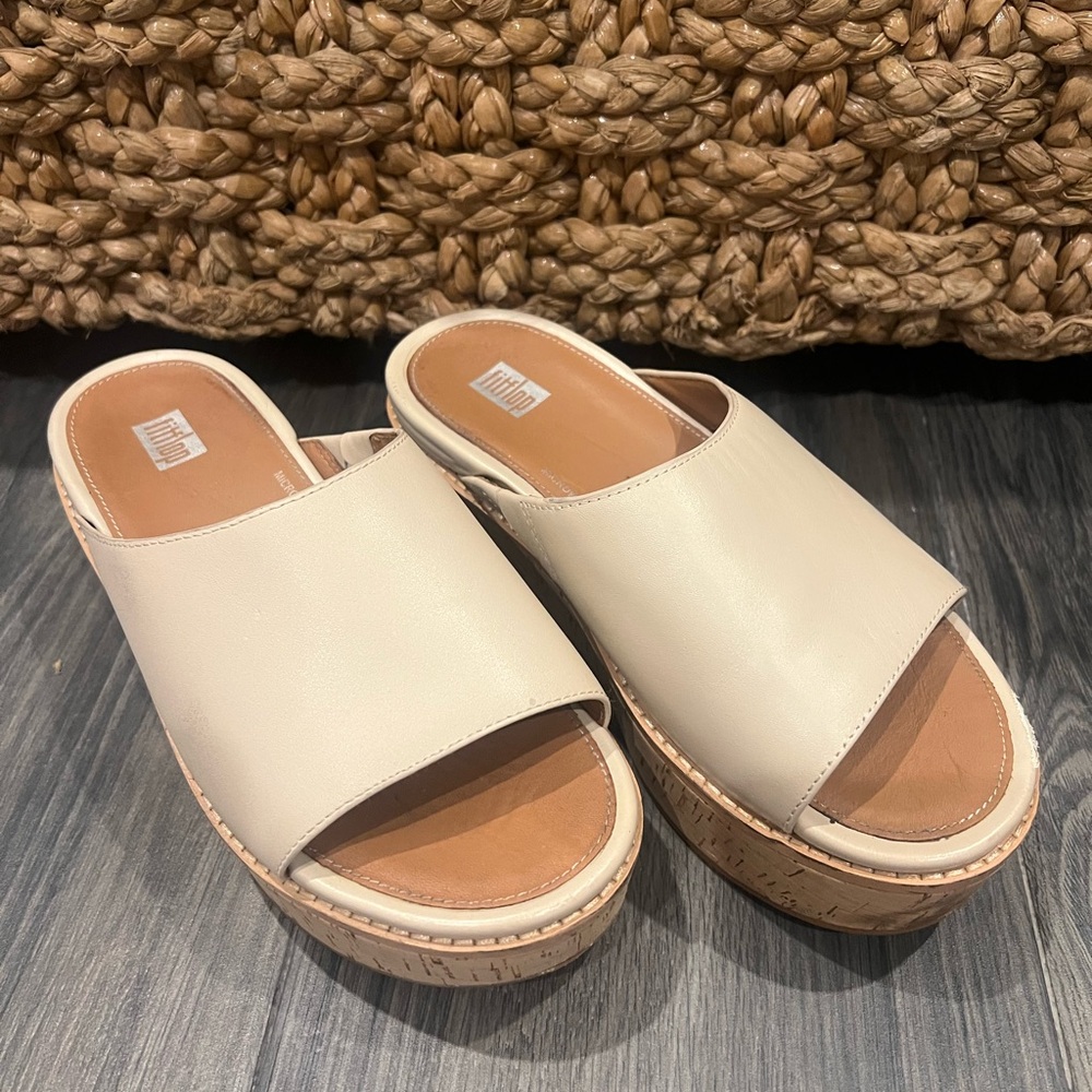Women's Cream Platform Mules